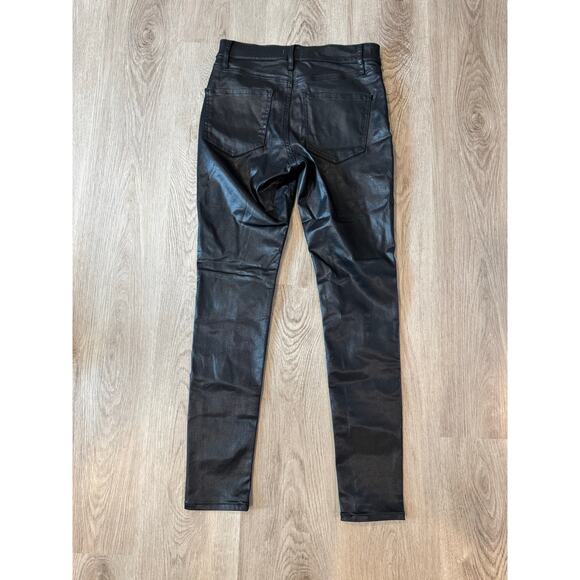 NWT Express High-Waisted Faux Leather Skinny Pants – Size 2R | Pitch Black | Y2K - Picture 3 of 7
